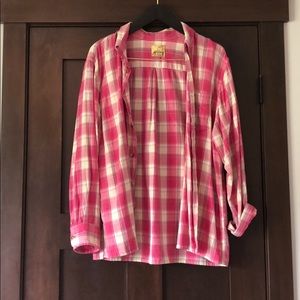 Pink Plaid Botton Down Shirt